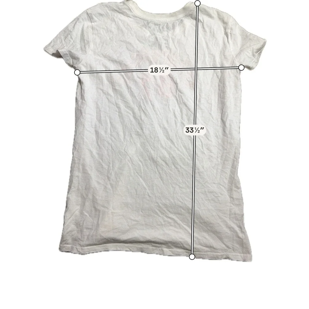 Aeropostale Womens White Graphic T-Shirt‎ Pink Logo 87 Est Varsity Tee Large